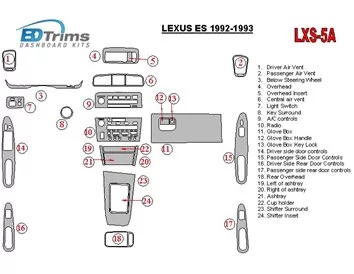 Lexus ES 1992-1993 Full Set, OEM Compliance Interior BD Dash Trim Kit - 1 - Interior Dash Trim Kit