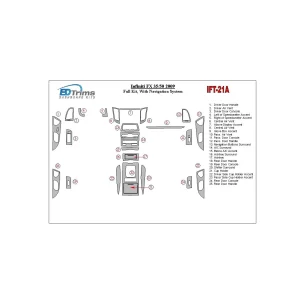 Infiniti FX 2009-2009 Full Set Interior BD Dash Trim Kit 2