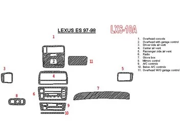 Lexus ES 1997-1998 Full Set, OEM Compliance Interior BD Dash Trim Kit - 1 - Interior Dash Trim Kit