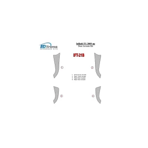 Infiniti FX 2009-UP Doors Accent Interior BD Dash Trim Kit 2