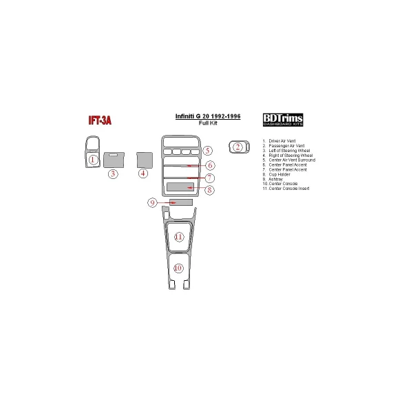 Infiniti G 1992-1996 Full Set Interior BD Dash Trim Kit