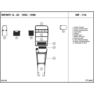 Infiniti G 1992-1996 Full Set Interior BD Dash Trim Kit 2