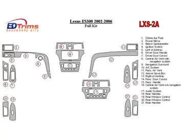 Lexus ES 2002-2006 Full Set Interior BD Dash Trim Kit - 1 - Interior Dash Trim Kit