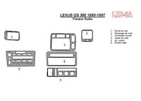 Lexus GS 1993-1997 Pioneer Radio, OEM Compliance, 6 Parts set Interior BD Dash Trim Kit - 1 - Interior Dash Trim Kit Lexus GS 1993-1997 Pioneer Radio, OEM Compliance, 6 Parts set Interior BD Dash Trim Kit - 1 - Interior Dash Trim Kit
