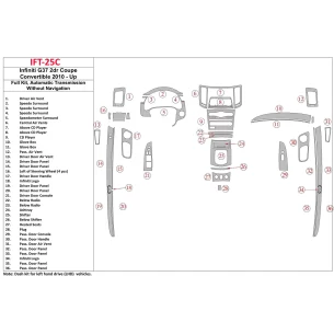 Infiniti G37 2DR Coupe 2010-UP Automatic Gearbox, Without NAVI, Cabrio Interior BD Dash Trim Kit