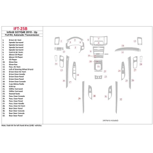 Infiniti G37 2DR Coupe 2010-UP Automatic Gearbox,NAVI Interior BD Dash Trim Kit 2