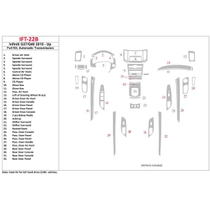 Infiniti G37x Sedan 2009-2009 Full Set, Automatic Gear, With NAVI Interior BD Dash Trim Kit