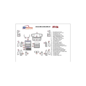Infiniti M35/45 2006-UP Full Set Interior BD Dash Trim Kit