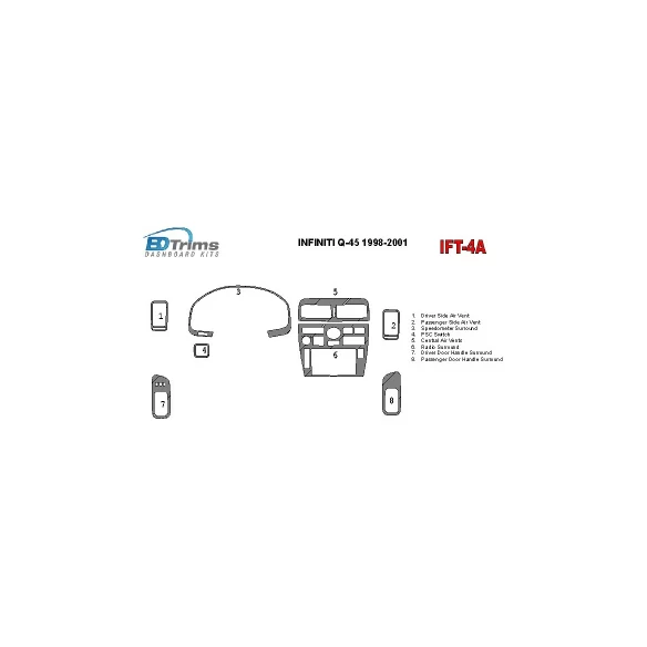 Infiniti Q45 1998-2001 OEM Compliance Interior BD Dash Trim Kit