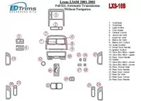 Lexus LS 2001-2003 Full Set, Automatic Gear, Without Navigation Interior BD Dash Trim Kit - 1 - Interior Dash Trim Kit Lexus LS 2001-2003 Full Set, Automatic Gear, Without Navigation Interior BD Dash Trim Kit - 1 - Interior Dash Trim Kit