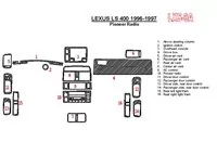 Lexus LS-400 1995-1997 Pioneer Radio, OEM Compliance, 6 Parts set Interior BD Dash Trim Kit - 1 - Interior Dash Trim Kit Lexus LS-400 1995-1997 Pioneer Radio, OEM Compliance, 6 Parts set Interior BD Dash Trim Kit - 1 - Interior Dash Trim Kit