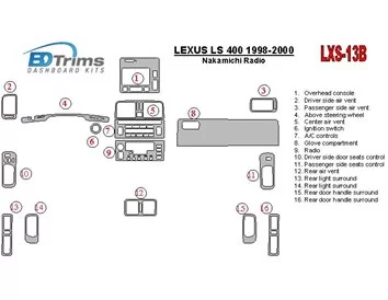 Lexus LS-400 1998-2000 Nakamichi Radio Interior BD Dash Trim Kit - 1 - Interior Dash Trim Kit