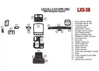 Lexus LX-470 1998-UP With NAVI system, 22 Parts set OEM Compliance Interior BD Dash Trim Kit - 1 - Interior Dash Trim Kit Lexus LX-470 1998-UP With NAVI system, 22 Parts set OEM Compliance Interior BD Dash Trim Kit - 1 - Interior Dash Trim Kit