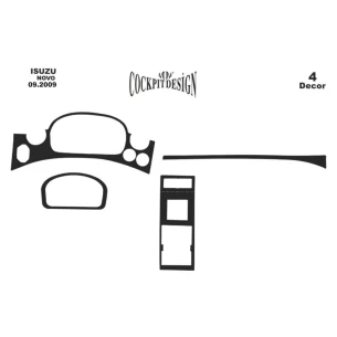 Isuzu Novo 09.09-12.11 3D Interior Dashboard Trim Kit Dash Trim Dekor 4-Parts