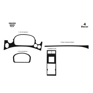 Isuzu Novo L?x 01.2012 3D Interior Dashboard Trim Kit Dash Trim Dekor 36-Parts 2