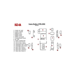 Isuzu Rodeo 1998-2002 Full Set Interior BD Dash Trim Kit