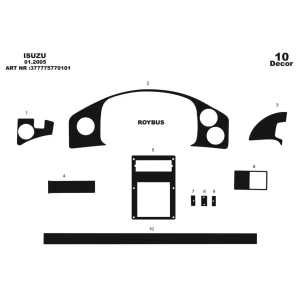 Isuzu Roybus C 01.2007 3D Interior Dashboard Trim Kit Dash Trim Dekor 10-Parts 2
