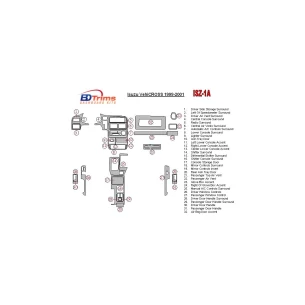 Isuzu VehiCROSS 1999-2001 Full Set Interior BD Dash Trim Kit