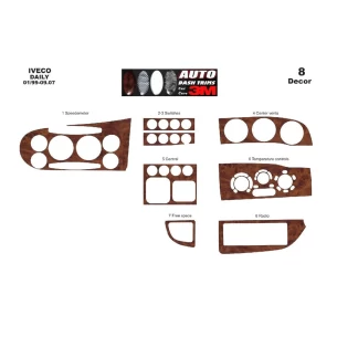 Iveco Daily City 01.99-09.07 3D Interior Dashboard Trim Kit Dash Trim Dekor 8-Parts
