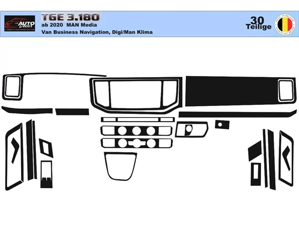 MAN TGE 2021 3D Interior Dashboard Trim Kit Dash Trim Dekor 29-Parts - 1 - Interior Dash Trim Kit