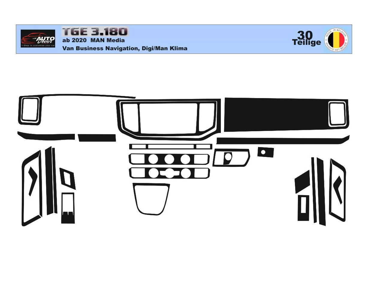 MAN TGE 2021 3D Interior Dashboard Trim Kit Dash Trim Dekor 29-Parts - 1 - Interior Dash Trim Kit