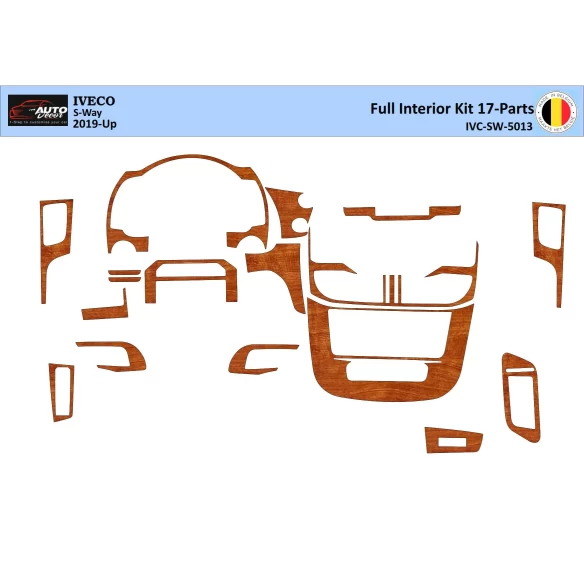IVECO S-WAY 2019 3D Interior Dashboard Trim Kit WHZ Dash Trim Dekor 17-Parts