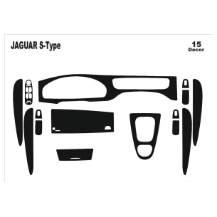 Jaguar S type 1999-2007 Full Set, Automatic Gear Interior Dash Trim Kit 2