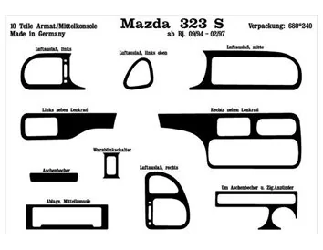 Mazda 323 S 01.1994 3D Interior Dashboard Trim Kit Dash Trim Dekor 10-Parts