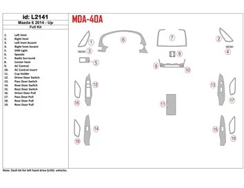 Mazda 6 2014-UP Full Set Interior BD Dash Trim Kit - 1 - Interior Dash Trim Kit