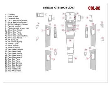 Cadillac CTS 2003-2007 Full Set, With NAVI, With Door Panels Interior BD Dash Trim Kit - 1 - Interior Dash Trim Kit