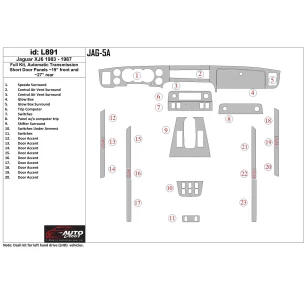 Jaguar XJ6 1983-1987 Full Set, Automatic Gear Interior BD Dash Trim Kit 2