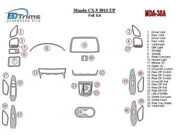 Mazda CX-5 2012-UP Full Set Interior BD Dash Trim Kit - 1 - Interior Dash Trim Kit