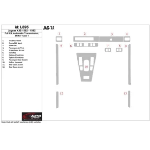Jaguar XJS 1982-1992 Full Set, Automatic Gear, Shifter Type 1 Interior BD Dash Trim Kit