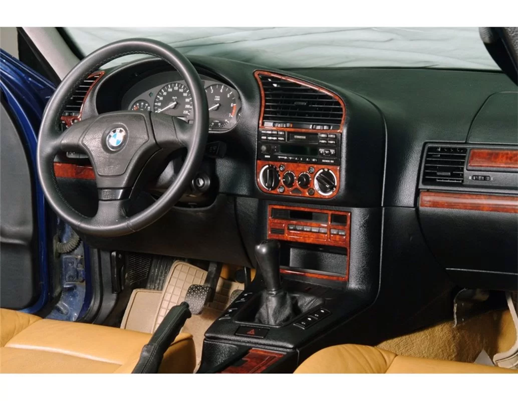 BMW 3 Series E36 01.91-04.98 3D Interior Dashboard Trim Kit Dash Trim Dekor 20-Parts - 1 - Interior Dash Trim Kit