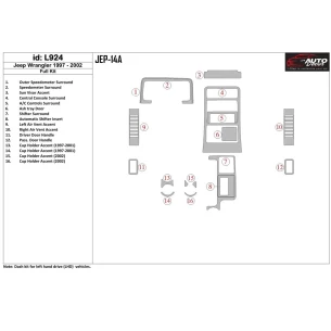 Jeep Cherokee 1997-2001 Full Set, Automatic Gear Interior BD Dash Trim Kit