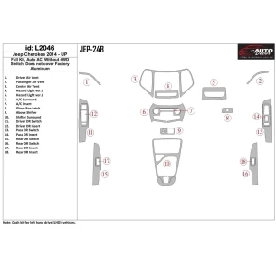 Jeep Cherokee 2014-UP Full Set, Without switch 4WD Interior BD Dash Trim Kit 2