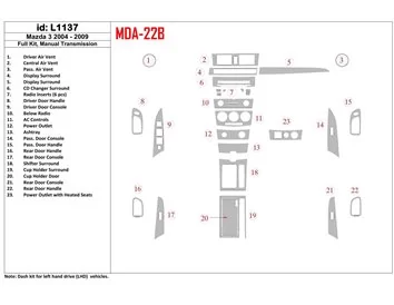 Mazda Mazda3 2004-2009 Manual Gear Box, With NAVI Interior BD Dash Trim Kit - 1 - Interior Dash Trim Kit