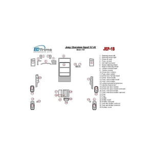 Jeep Cherokee Sport 1997-2001 Basic Set Interior BD Dash Trim Kit
