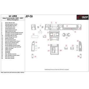 Jeep Commander 2006-2007 Without NAVI Interior BD Dash Trim Kit 2