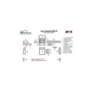 Jeep Commander 2008-UP Basic Universal Kit Interior BD Dash Trim Kit