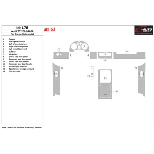 Audi TT 2001-2006 Folding roof-Cabrio, 14 Parts set Interior BD Dash Trim Kit 2