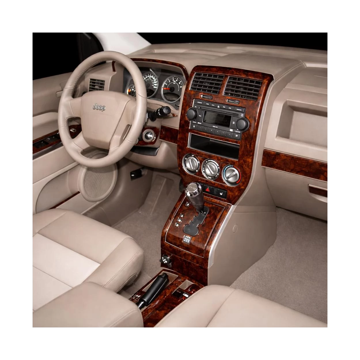 Jeep Compass 2007-2008 Automatic Gear, Without NAVI, Manual Gearbox Window Controls Interior BD Dash Trim Kit