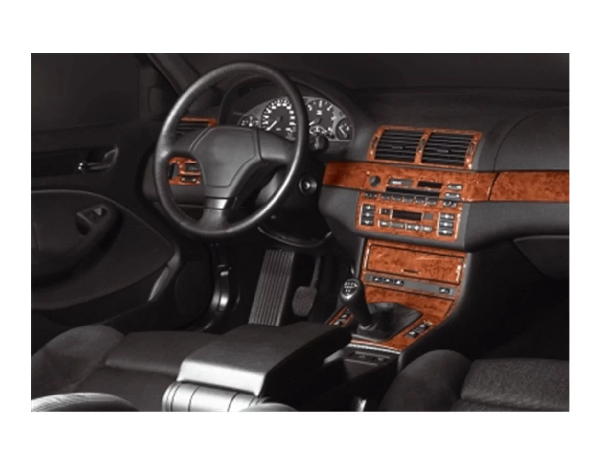 BMW 3 Series E46 04.98-12.04 3D Interior Dashboard Trim Kit Dash Trim Dekor 25-Parts - 1 - Interior Dash Trim Kit