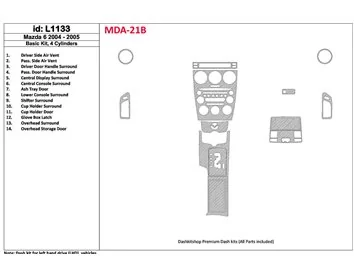 Mazda Mazda6 2004-2005 Basic Set, 4 Cylinders Interior BD Dash Trim Kit - 1 - Interior Dash Trim Kit