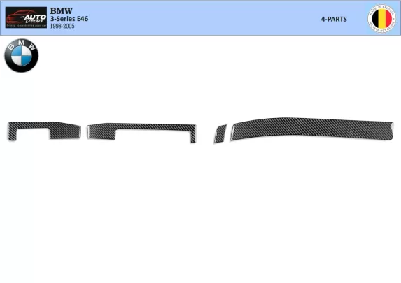 BMW 3 Series E46 04.98-12.04 3D Interior Dashboard Trim Kit Dash Trim Dekor 4-Parts - 1 - Interior Dash Trim Kit