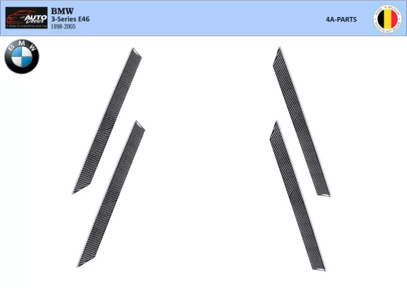 BMW 3 Series E46 04.98-12.04 3D Interior Dashboard Trim Kit Dash Trim Dekor 4-Parts - 1 - Interior Dash Trim Kit