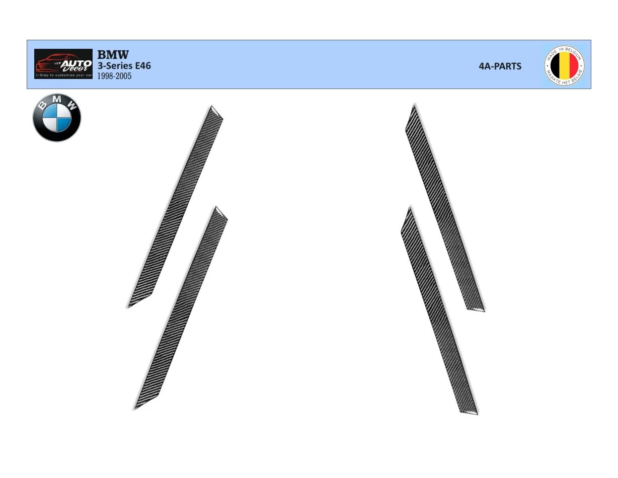 BMW 3 Series E46 04.98-12.04 3D Interior Dashboard Trim Kit Dash Trim Dekor 4-Parts - 1 - Interior Dash Trim Kit