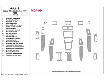 Mazda Milenia 1997-1998 Without Fabric, 23 Parts set Interior BD Dash Trim Kit - 1 - Interior Dash Trim Kit
