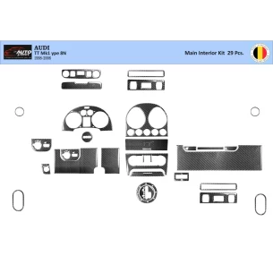 Audi TT 2001-2006 Soft Roof-Coupe, 29 Parts set Interior BD Dash Trim Kit 2