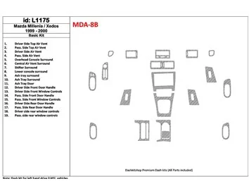 Mazda Milenia 1999-2000 Basic Set, Without OEM, 19 Parts set Interior BD Dash Trim Kit - 1 - Interior Dash Trim Kit